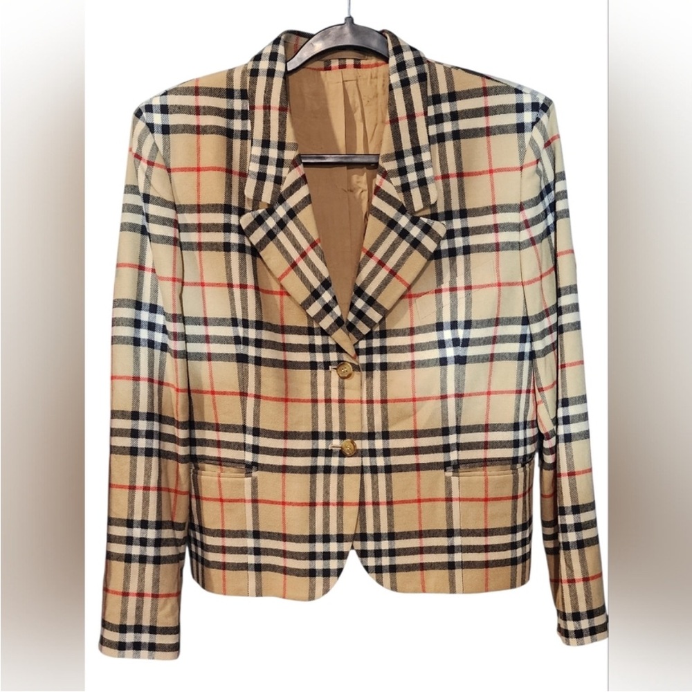 Burberry Classic Check Blazer in Beige and Black